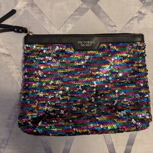 Victoria's Secret Vibrant Sequin Wristlet/Cosmetic bag NEW